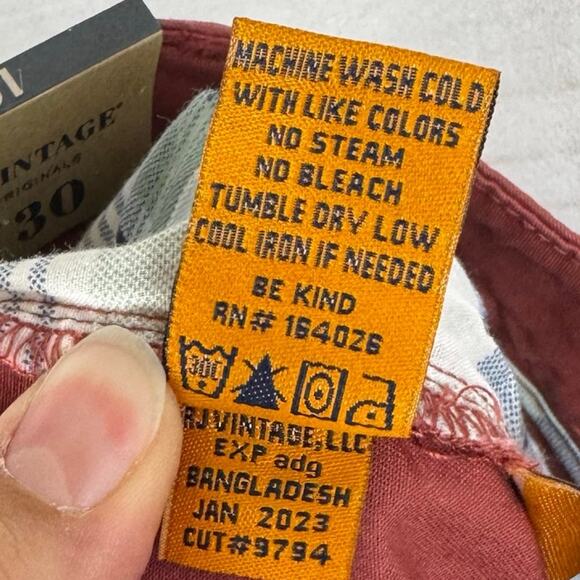 Tailor Vintage Canyon Red Stretch Slim Fit Chino Pants Size 40x30 - Picture 7 of 11